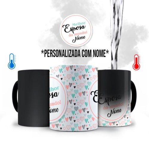 Caneca Mágica Melhor Esposa do Mundo com Nome
