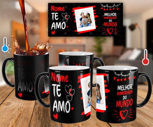 Caneca Mágica Melhor Namorada do Mundo com Foto e Nome