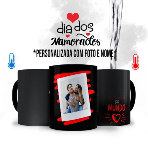 Caneca Mágica Melhor Namorada do Mundo com Foto e Nome