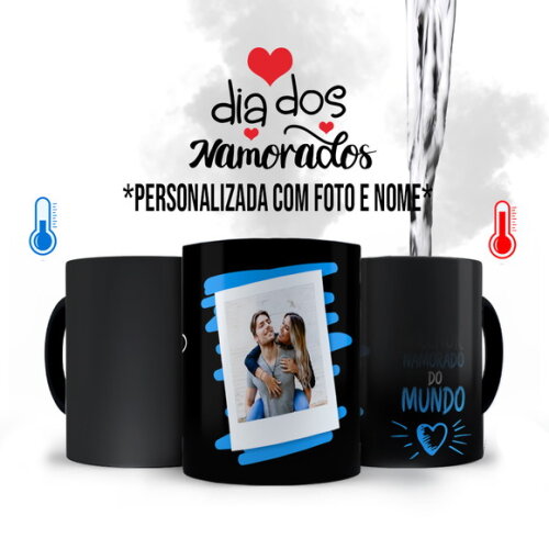 Caneca Mágica Melhor Namorado do Mundo com Foto e Nome