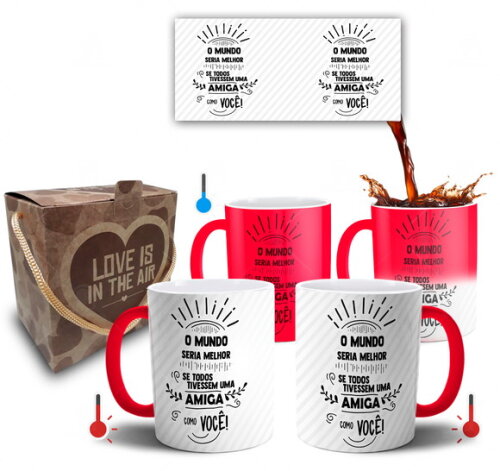 Caneca Mágica Melhores Amigas o Mundo Seria Melhor