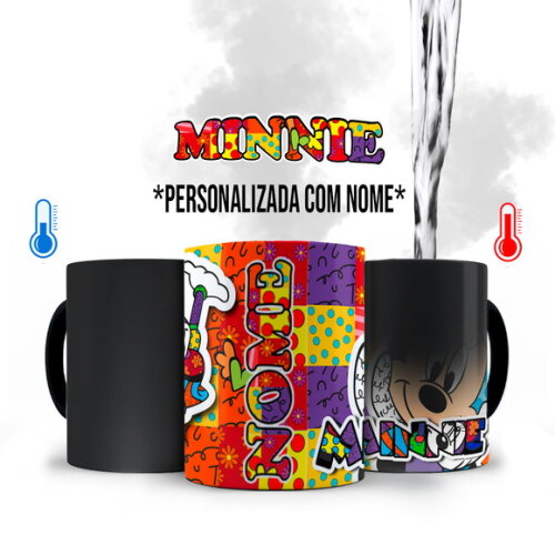Caneca Mágica Minnie Personalizado com Nome
