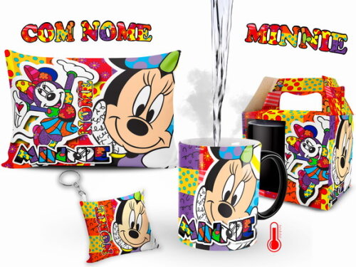 Caneca Mágica Minnie + Kit Personalizado com Nome