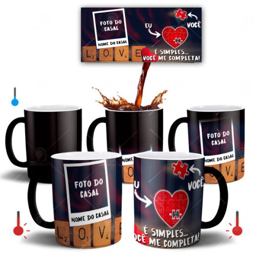 Caneca Mágica Namorados Casal Noivos Com Foto