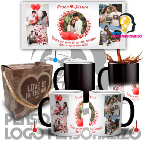 Caneca Mágica Namorados Presente de Namoro Noivos Casal #004