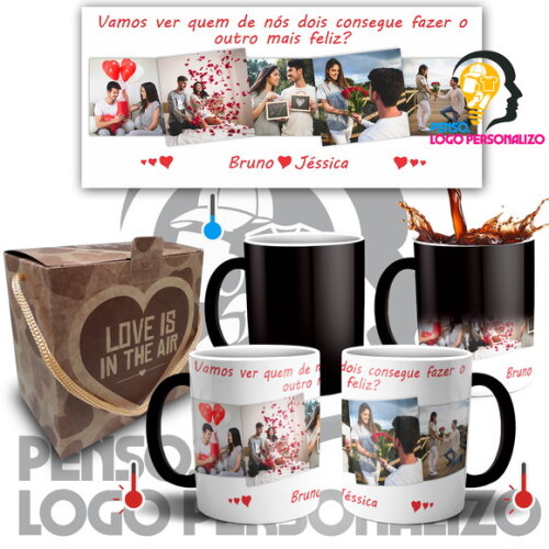 Caneca Mágica Namorados Presente de Namoro com Foto