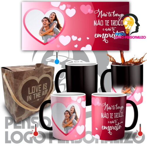 Caneca Mágica Namorados Presente de Namoro Noivos Casal #009
