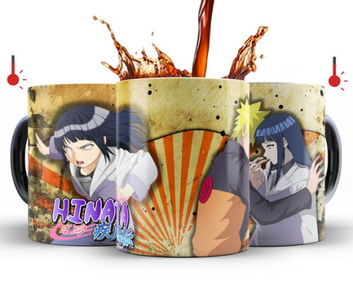 Caneca Mágica Naruto e Hinata com Nome