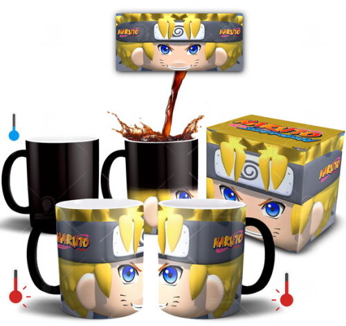 Caneca Mágica Naruto Shippuden Estampa 3d + Caixinha