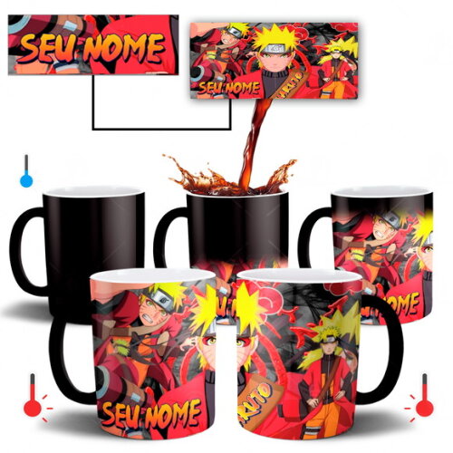 Caneca Mágica Naruto Shippuden Personalize com seu Nome