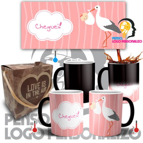 Caneca Mágica Nascimento Bebê Batizado + Caixinha