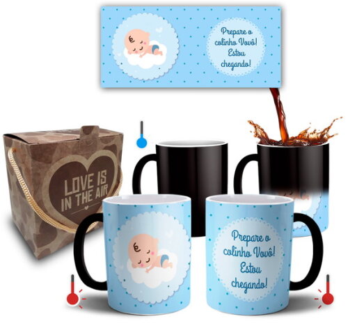 Caneca Mágica Nascimento Bebê presente Vovô Colinho