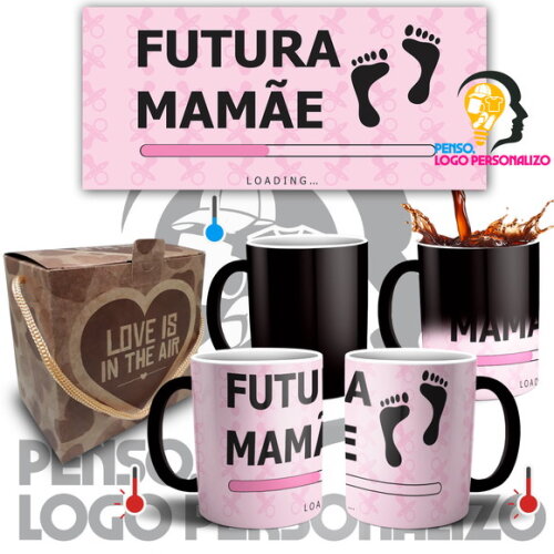 Caneca Mágica Nascimento Futura Mamãe + Caixinha