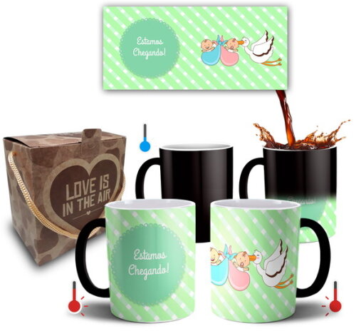 Caneca Mágica Nascimento Bebês Gêmeos Estamos Chegando