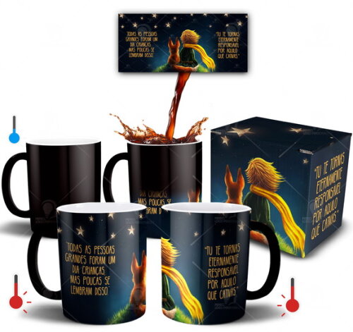 Caneca Mágica O Pequeno Príncipe Livro + Caixa