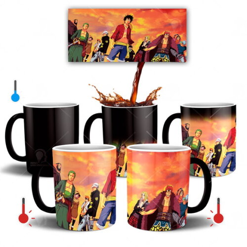 Caneca Mágica One Piece Piratas Chapéu de Palha Mod 003