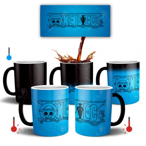 Caneca Mágica One Piece Piratas Chapéu de Palha Mod 004