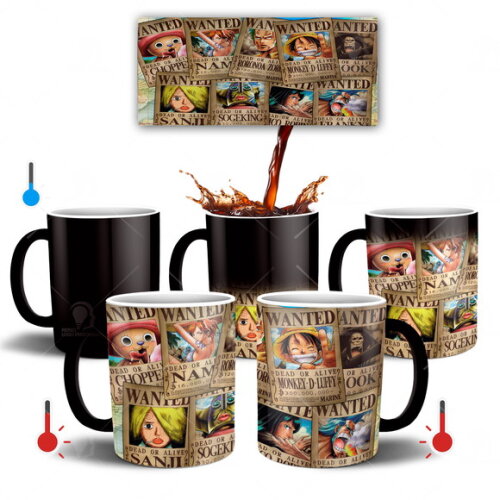 Caneca Mágica One Piece Piratas Chapéu de Palha Mod 001