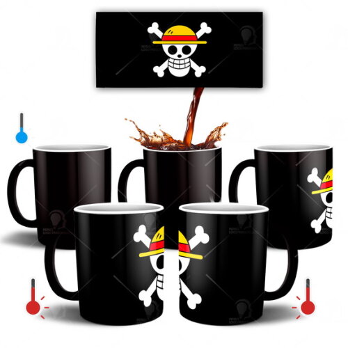 Caneca Mágica One Piece Piratas Chapéu de Palha Mod 008
