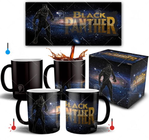 Caneca Mágica Pantera Negra Vingadores Avengers + Caixinha