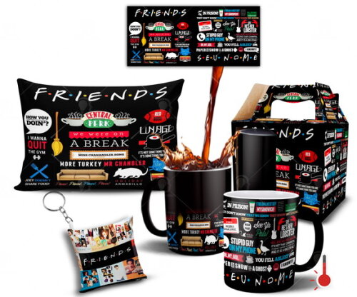 Caneca Mágica personalizada + Kit Série Friends com Nome