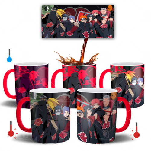 Caneca Mágica Personaiizada Akatsuki Anime Naruto