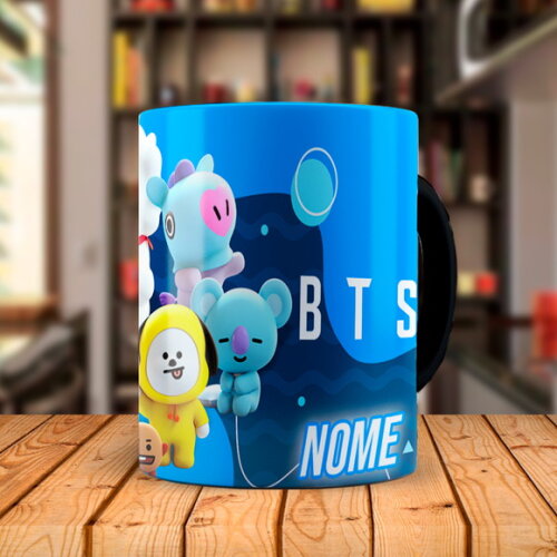 Caneca Mágica Personalizada Bts Bt21 Mascotes com Nome