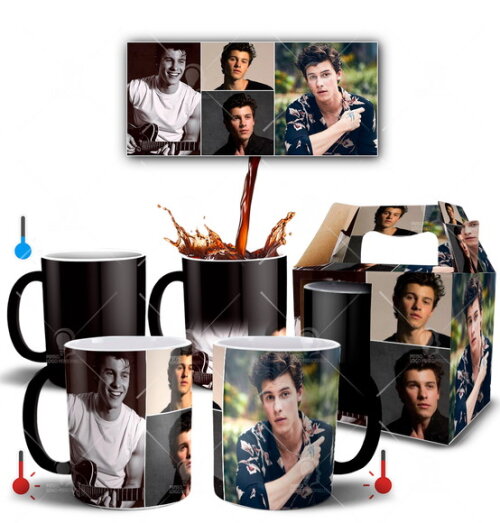 Caneca Mágica Personalizada Cantor Shawn Mendes -Mod 001