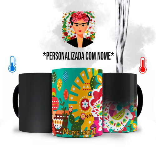 Caneca Mágica Personalizada Frida Kahlo Arte