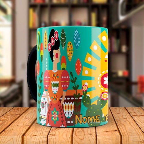 Caneca Mágica Personalizada Frida Kahlo Arte