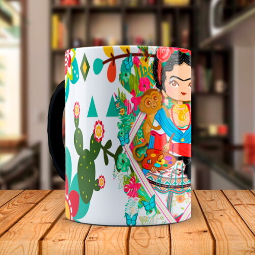Caneca Mágica Personalizada Frida Kahlo Autoretrato com Nome