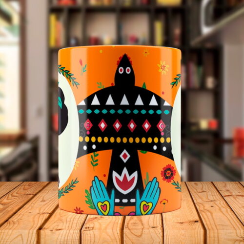 Caneca Mágica Personalizada Frida Kahlo Pintura com Nome