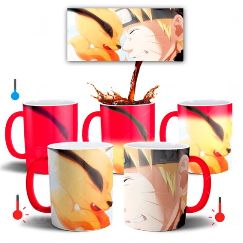Caneca Mágica Personalizada Naruto e Kyuubi