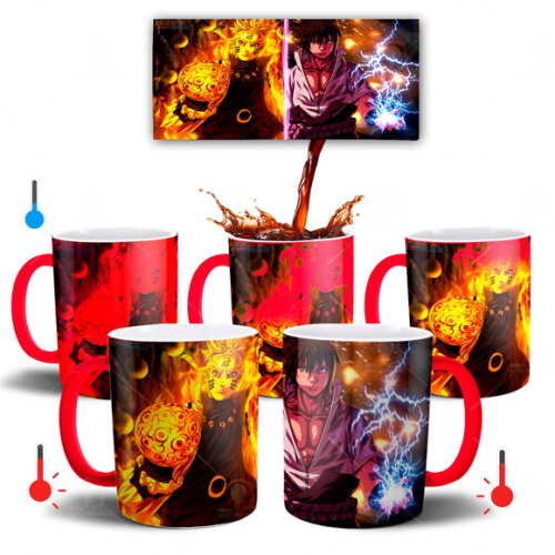 Caneca Mágica Personalizada Naruto e Sasuke