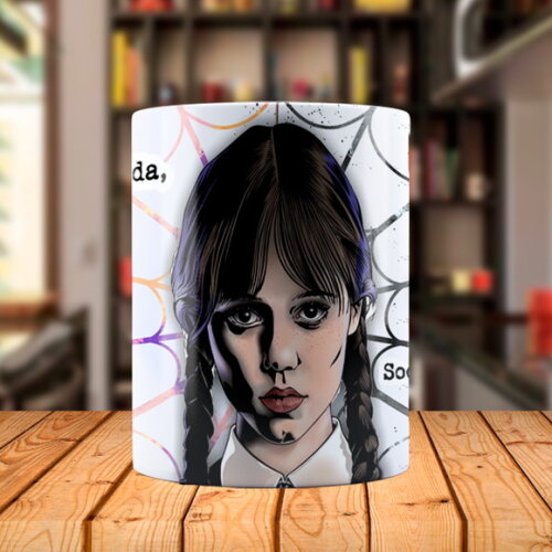 Caneca Mágica Personalizada Série Wandinha com Nome