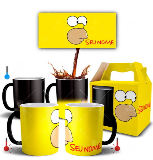 Caneca Mágica Personalizada The Simpsons Homer com Nome