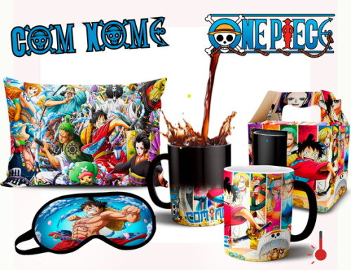 Caneca Mágica Personalizada+ Kit One Piece Wano com Nome