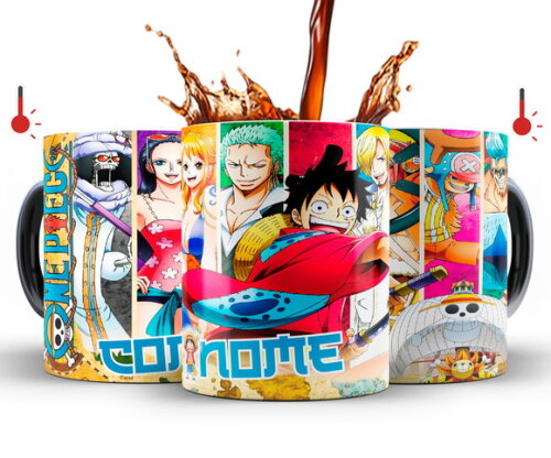 Caneca Mágica Personalizada+ Kit One Piece Wano com Nome