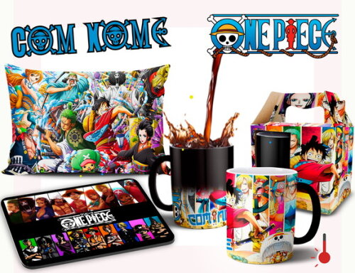 Caneca Mágica Personalizada+ Kit One Piece Wano com Nome