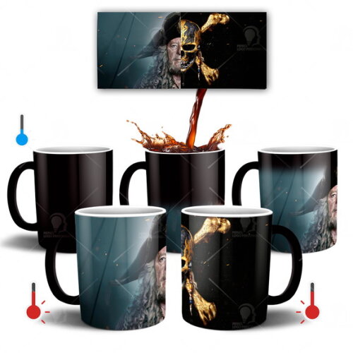 Caneca Mágica Piratas do Caribe Hector Barbossa