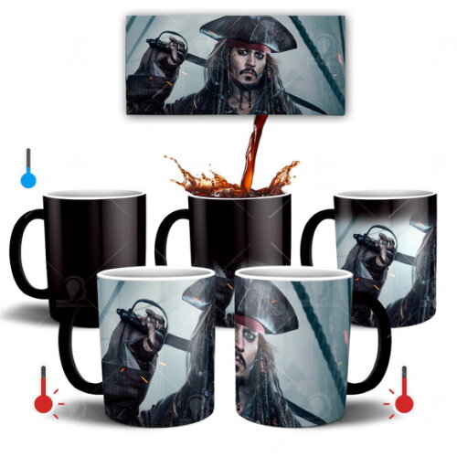 Caneca Mágica Piratas do Caribe Jack Sparrow Mod 003