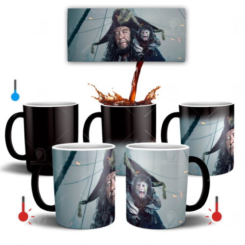 Caneca Mágica Piratas do Caribe Hector Barbossa Mod 002