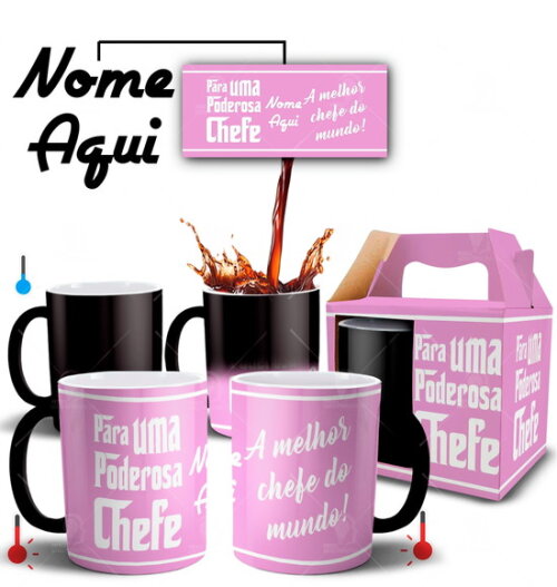 Caneca Mágica Poderosa Chefe com Nome Personalizado