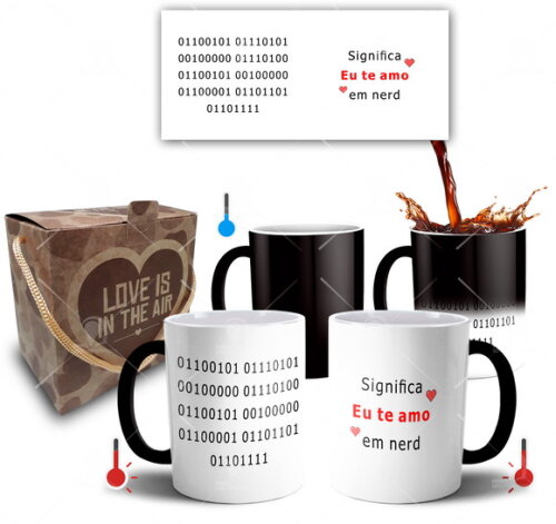 Caneca Mágica Presente de Namoro Eu Te Amo em Nerd