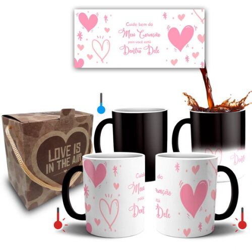 Caneca Mágica Presente de Namoro Noivos Casal - Mod 017