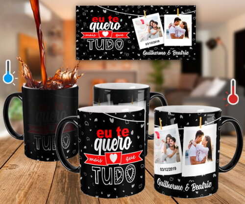 Caneca Mágica Presente Dia dos Namorados com Foto e Nome
