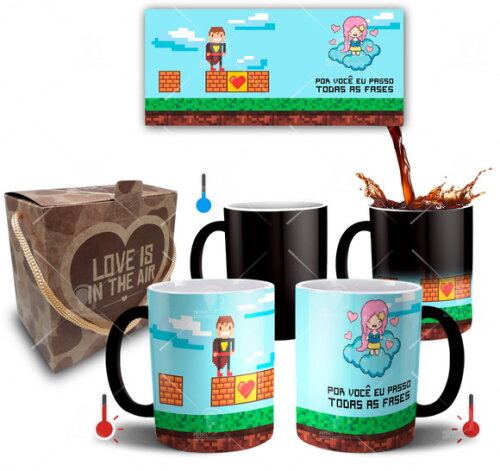 Caneca Mágica Presente de Namoro Por Vc Passo Todas as Fases