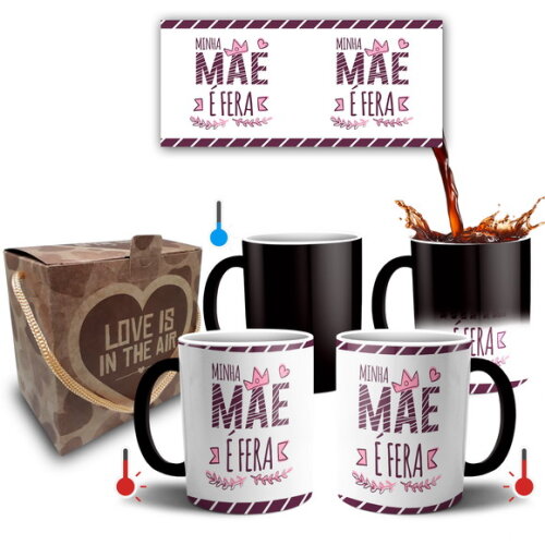 Caneca Mágica Presente Mãe Fera + Caixa - Mod 034