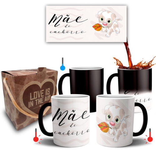 Caneca Mágica Presente Mãe de Cachorro Pet + Caixa - mod 038