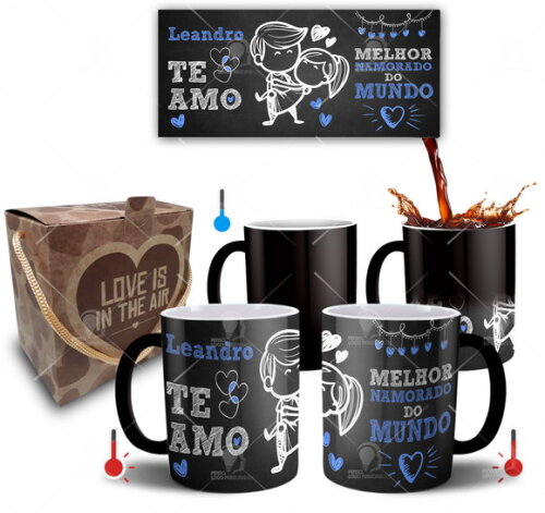 Caneca Mágica Presente Melhor Namorado do Mundo com Nome